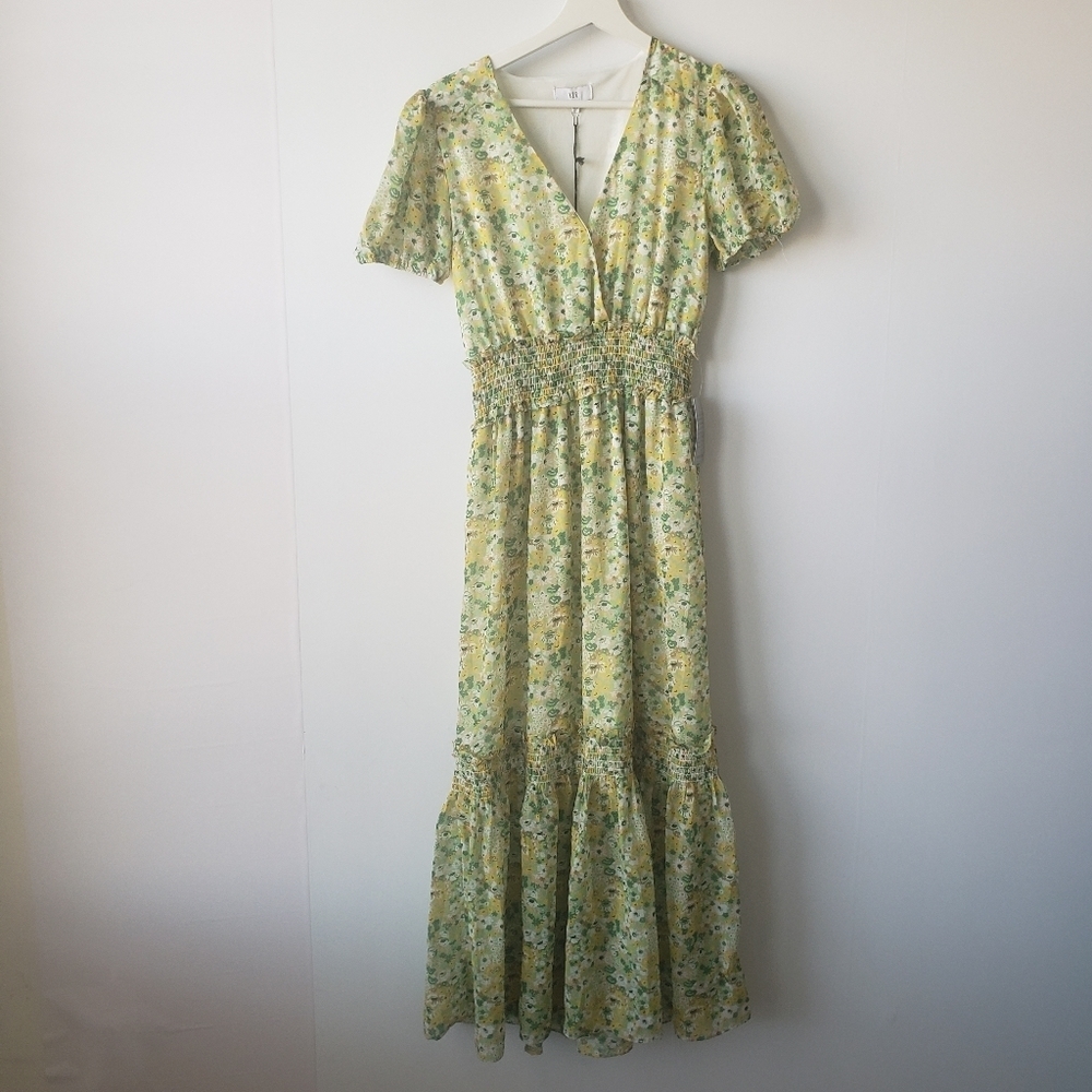 NSR ruby floral‎ short sleeve green ditsy dress size S